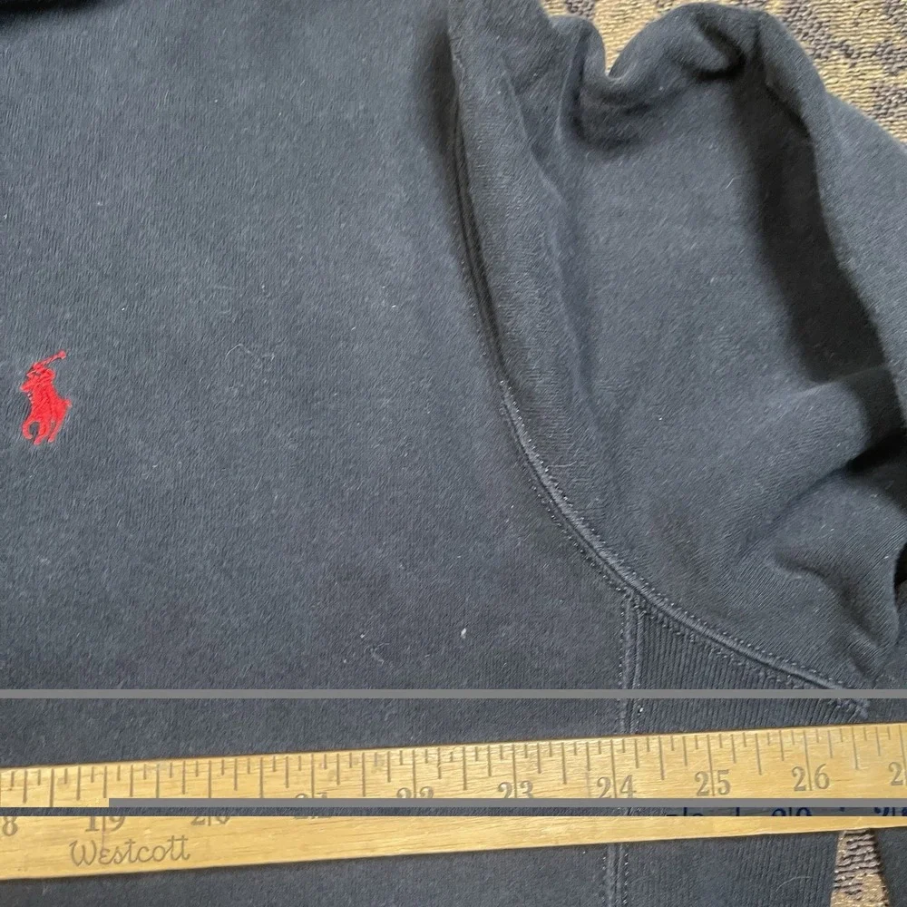 Polo Ralph Lauren Full Zip Thick Hoodie Black Sweater Mens Size XL